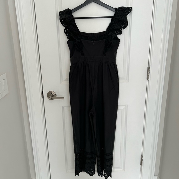 Madewell Eyelet Frilled-Strap Jumpsuit in Black - Picture 8 of 9